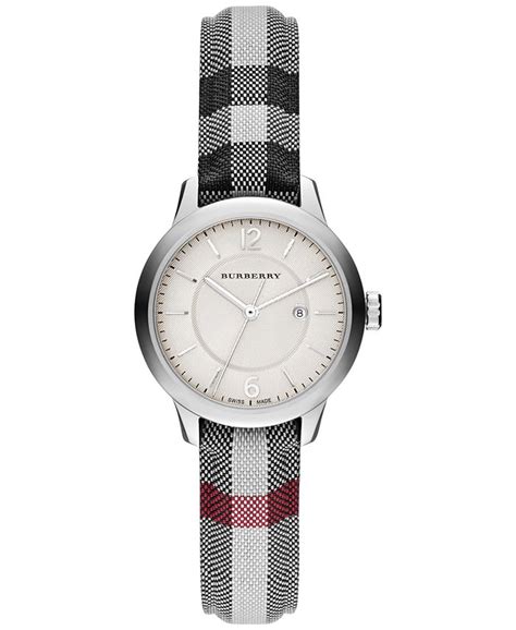 burberry stone check fabri ladiess watch bu10103|Women's Swiss Stone Check Fabric Strap Watch 32mm .